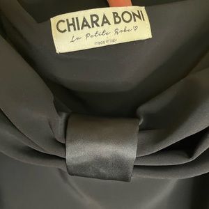 Chiara Boni La Petite Black off shoulder bow evening dress size 12/48